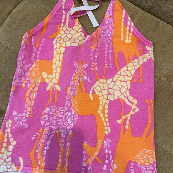 Lilly Pulitzer Pink and Orange Giraffe Print Top - Picture 3 of 6